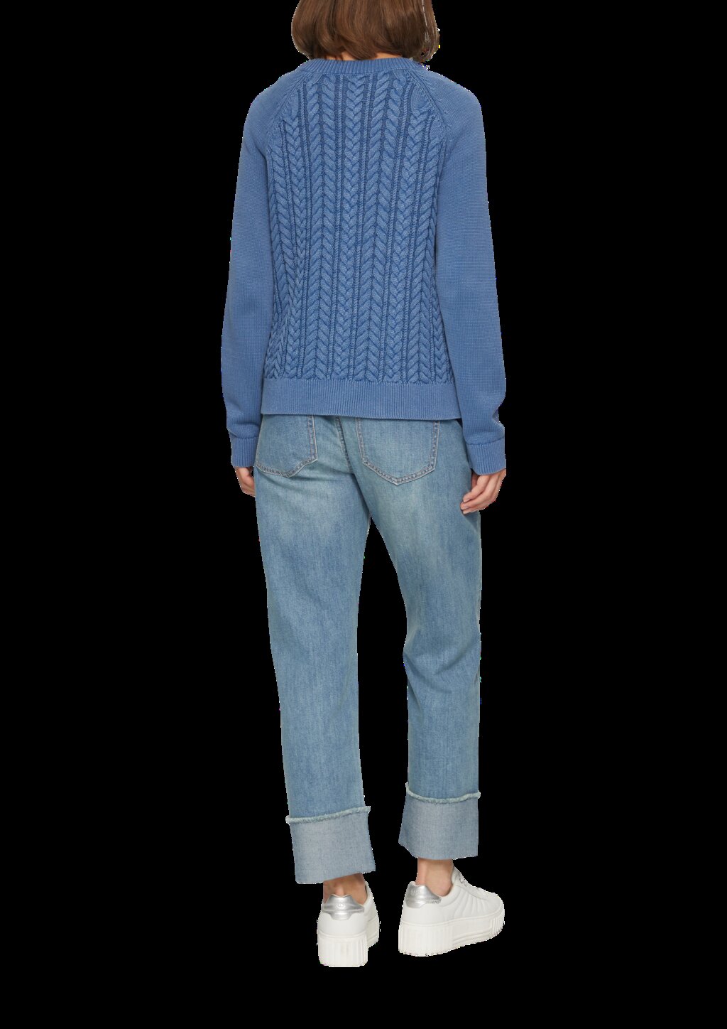 Baumwollcardigan mit Zopfmuster