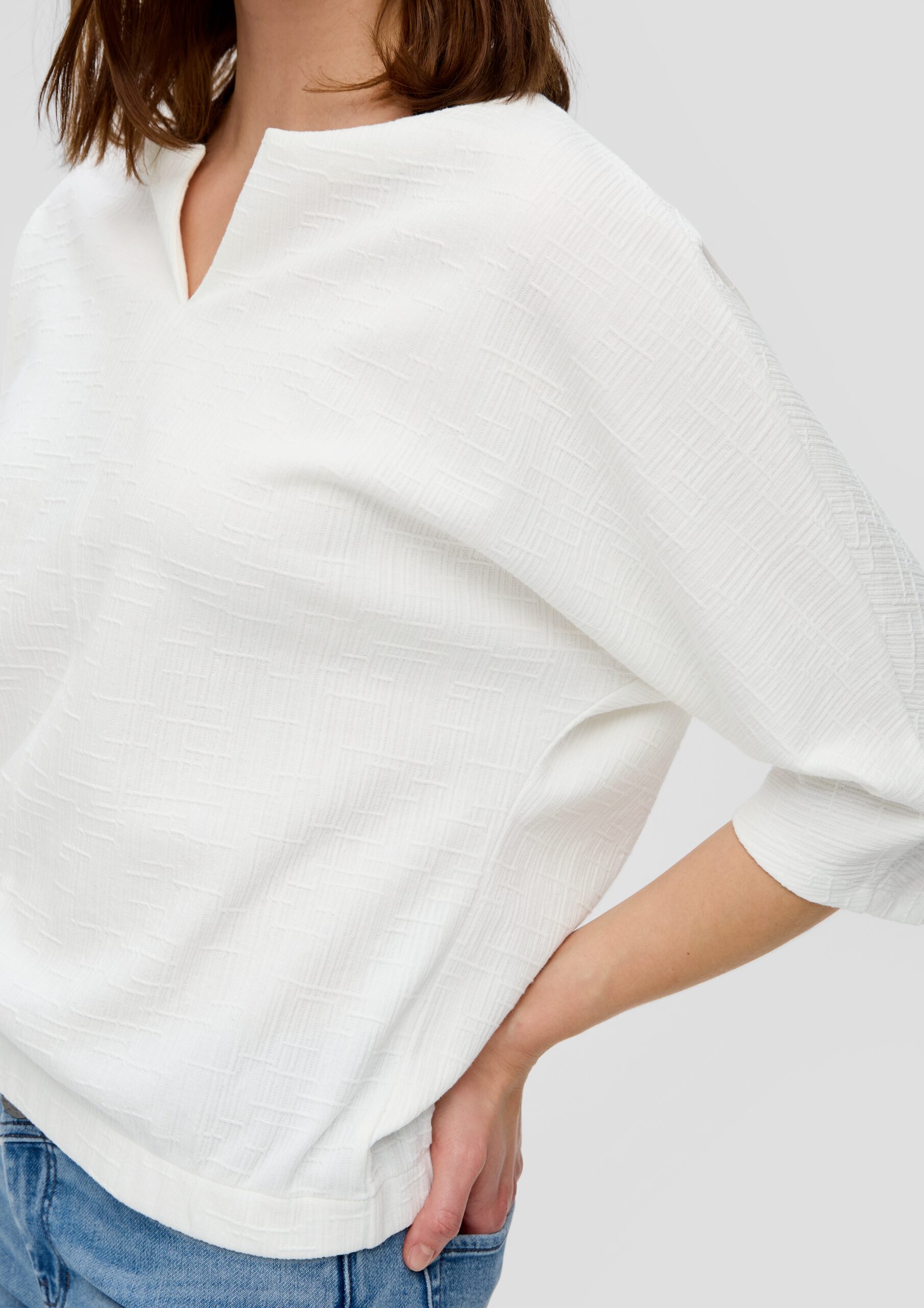 Jerseyshirt mit O-Shape und Musterstruktur