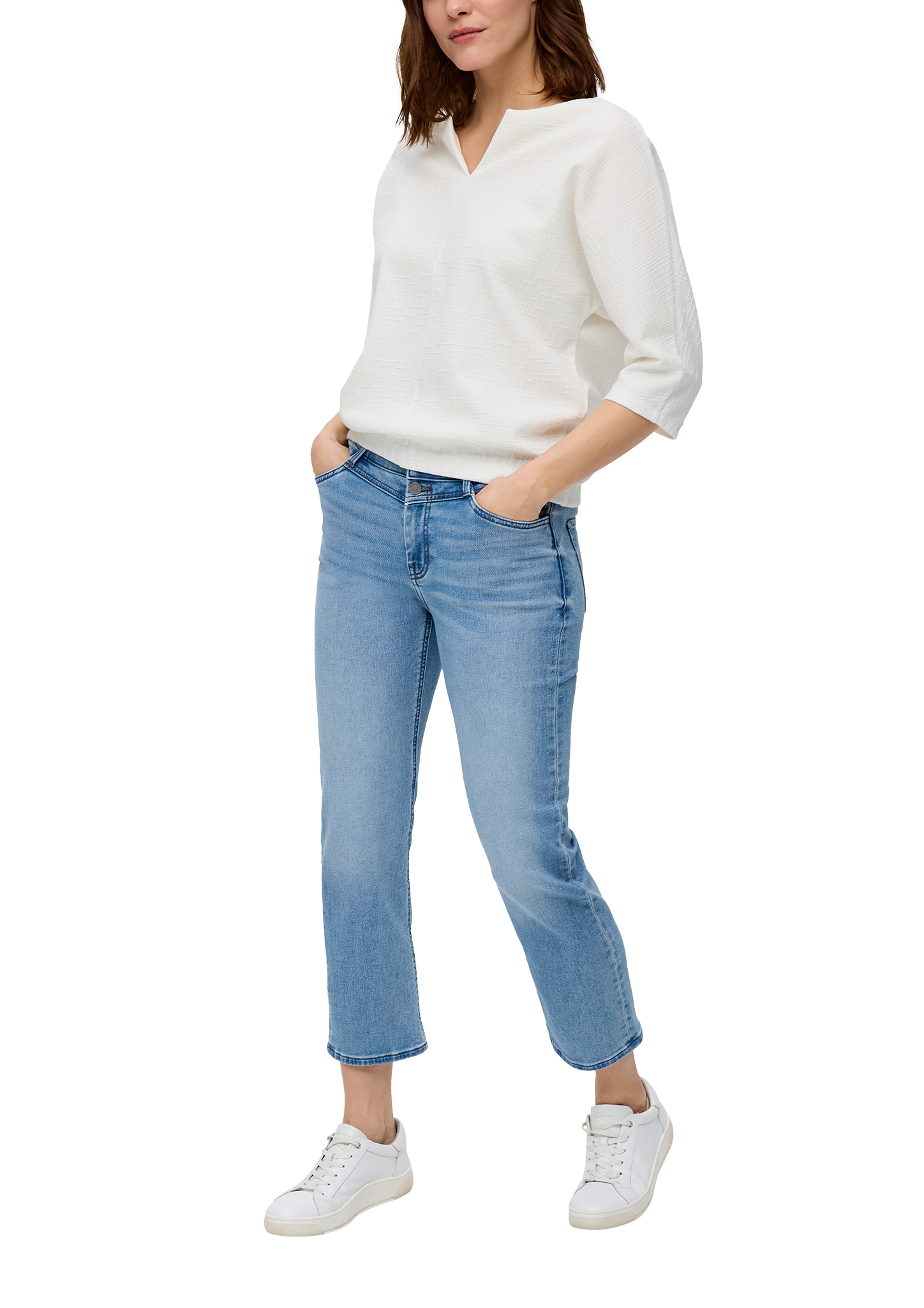 Jerseyshirt mit O-Shape und Musterstruktur