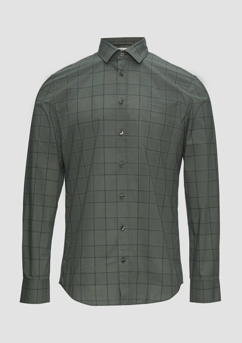 Tailored Fit: Kariertes Hemd aus Baumwollstretch