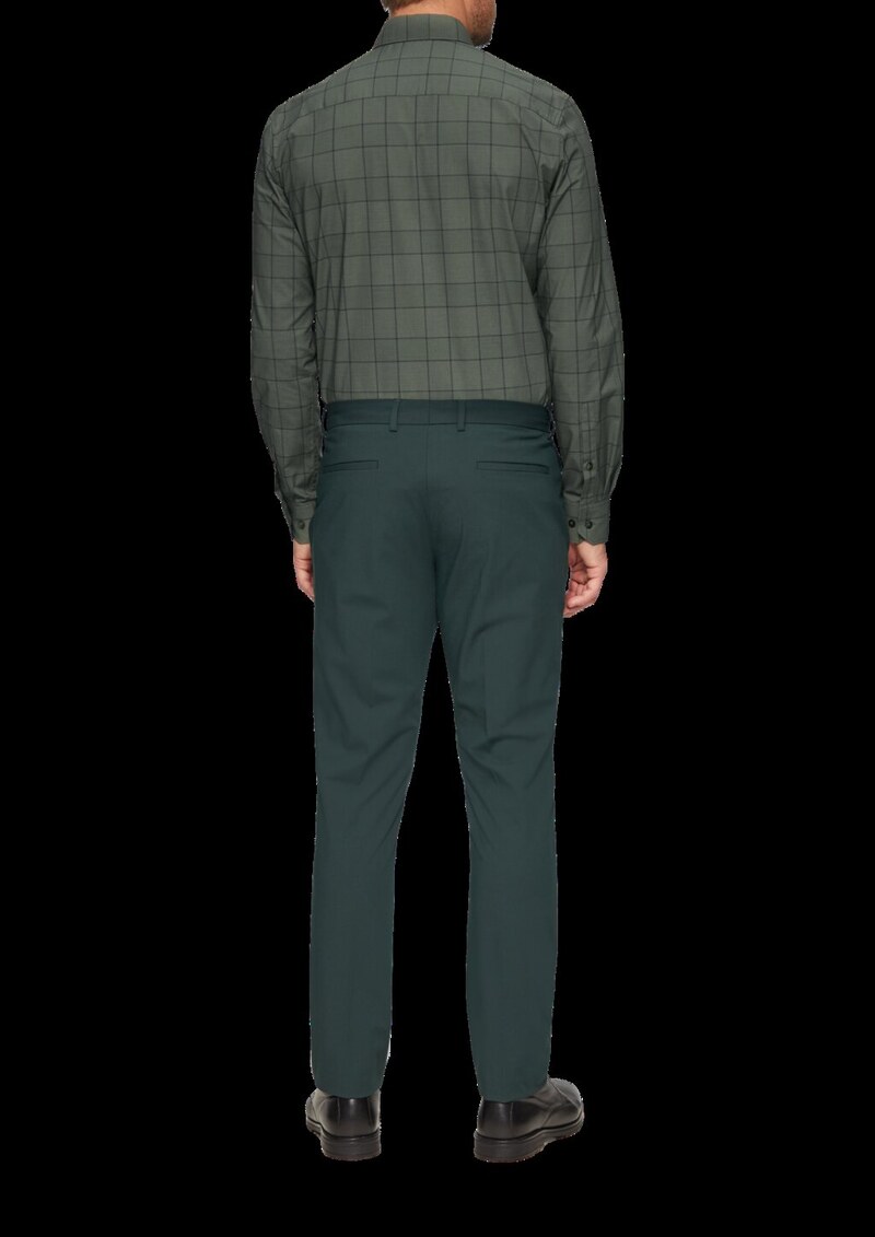 Tailored Fit: Kariertes Hemd aus Baumwollstretch