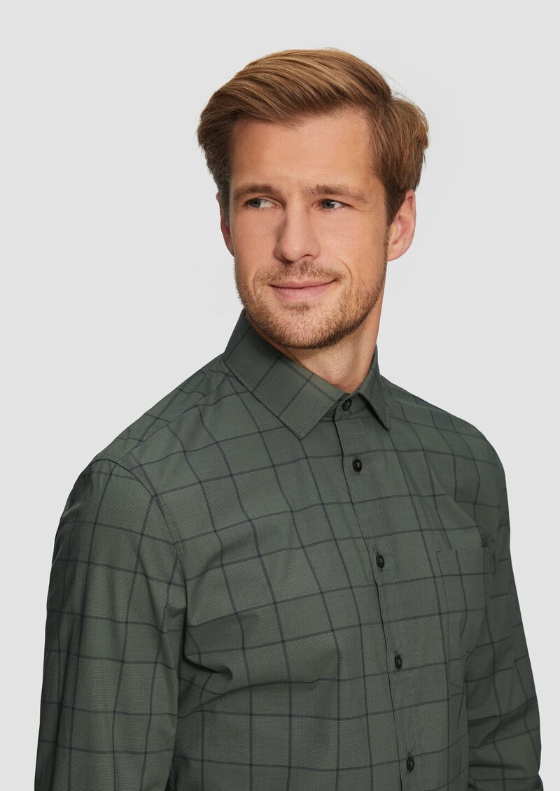 Tailored Fit: Kariertes Hemd aus Baumwollstretch