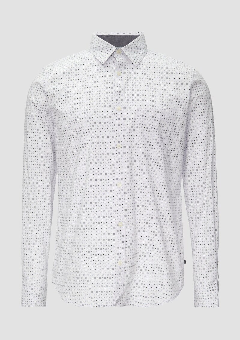 Slim Fit: Gemustertes Hemd aus Baumwollmix