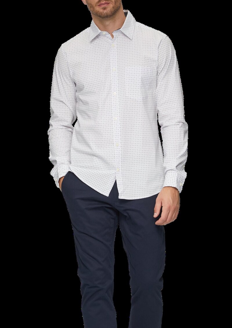 Slim Fit: Gemustertes Hemd aus Baumwollmix