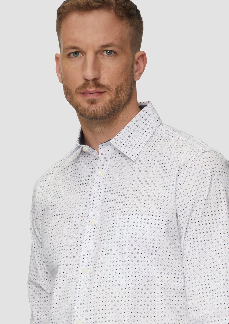 Slim Fit: Gemustertes Hemd aus Baumwollmix