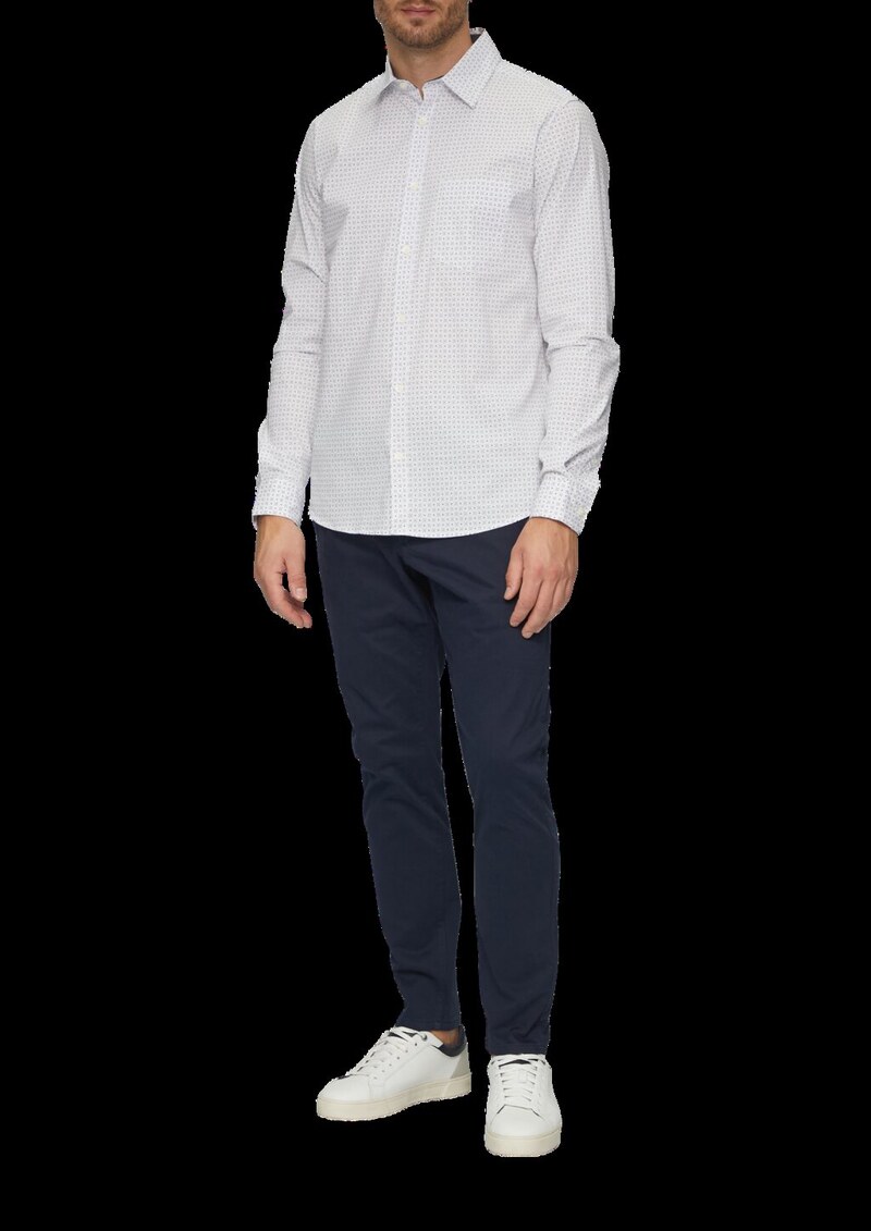 Slim Fit: Gemustertes Hemd aus Baumwollmix