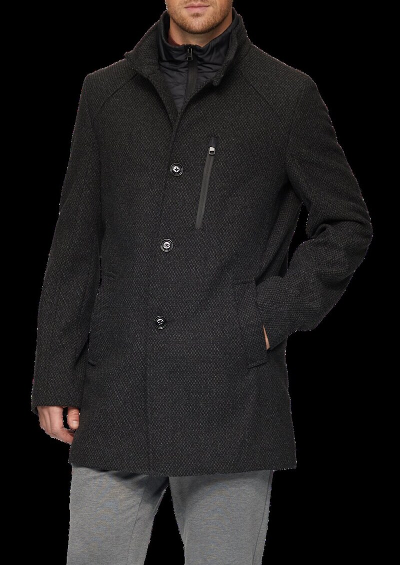 Wattierter Wollmix-Mantel mit herausnehmbarem Einsatz