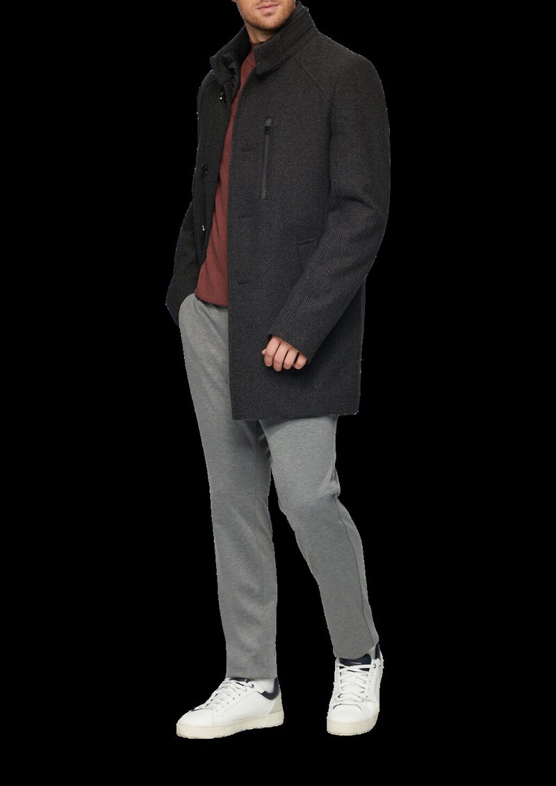 Wattierter Wollmix-Mantel mit herausnehmbarem Einsatz