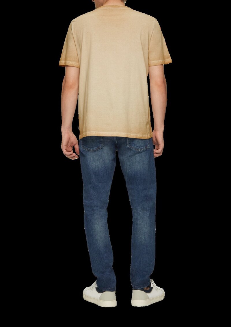 Gewaschenes T-Shirt mit Rundhalsausschnitt