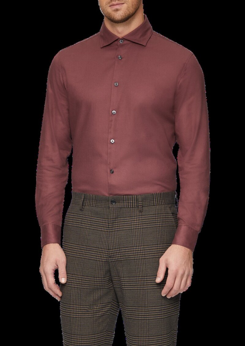 Tailored Fit: Fein strukturiertes Hemd aus Comfort Stretch