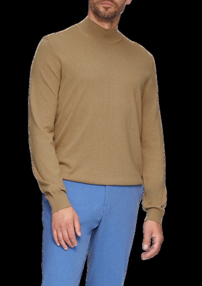 Softer Turtleneckpullover aus Baumwoll-Merino-Mix