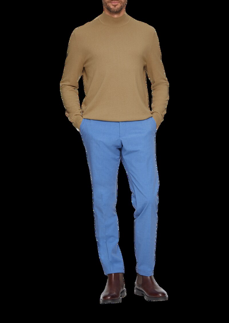 Softer Turtleneckpullover aus Baumwoll-Merino-Mix