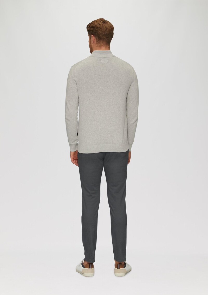 Zip-Jacke aus feinem Strick mit Stehkragen