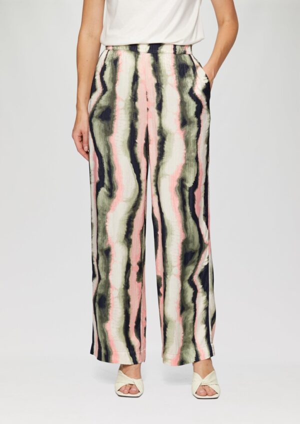 Wide-Leg-Hose aus schimmerndem Satin mit Strukturmuster