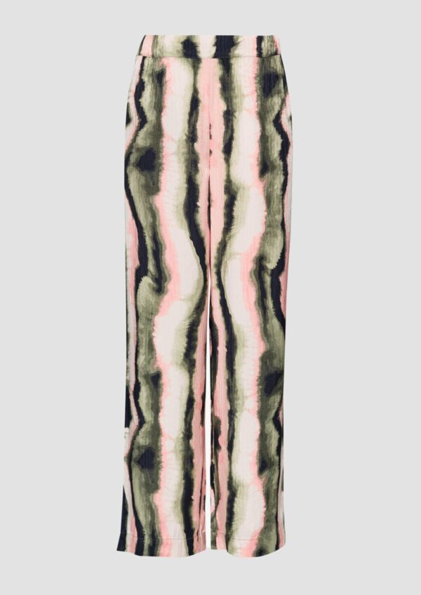 Wide-Leg-Hose aus schimmerndem Satin mit Strukturmuster