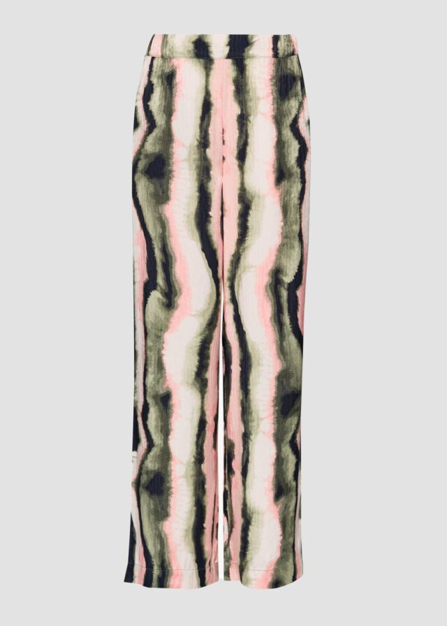 Wide-Leg-Hose aus schimmerndem Satin mit Strukturmuster