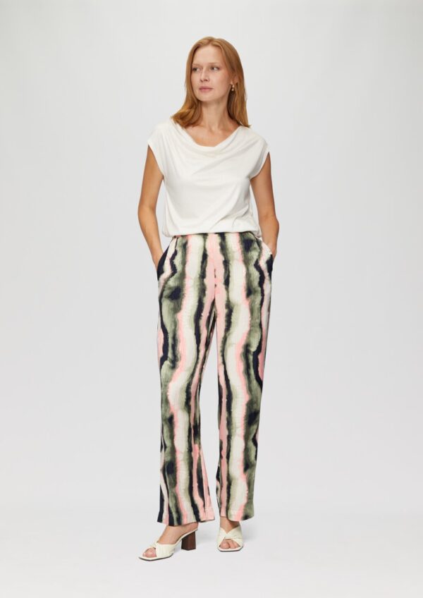 Wide-Leg-Hose aus schimmerndem Satin mit Strukturmuster