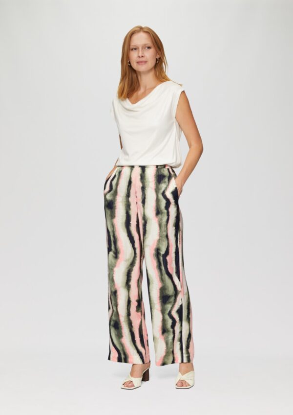 Wide-Leg-Hose aus schimmerndem Satin mit Strukturmuster