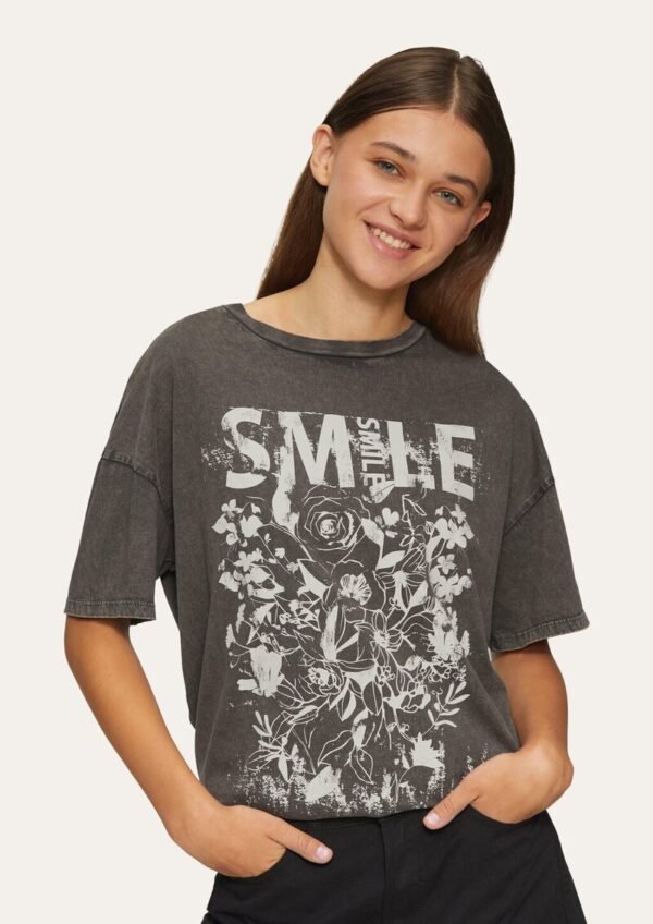 Oversized Print-Shirt im Used-Look