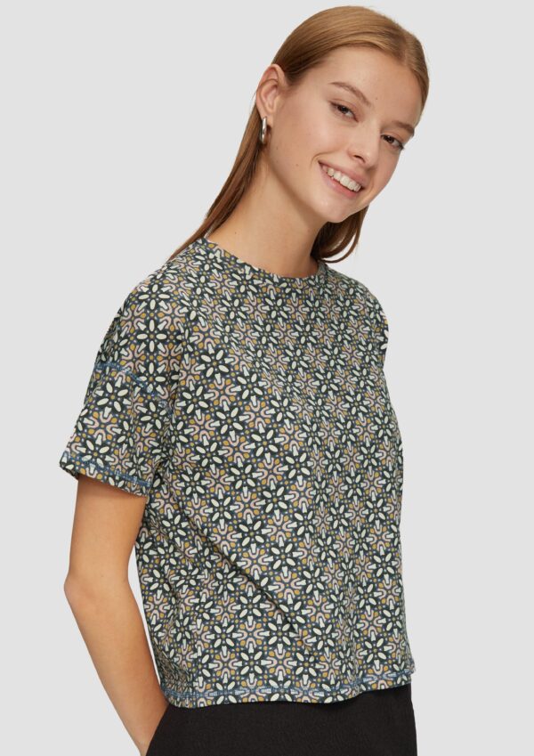 Verkürztes T-Shirt mit All-over-Print