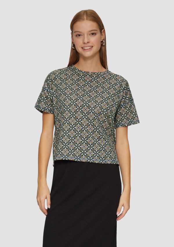 Verkürztes T-Shirt mit All-over-Print