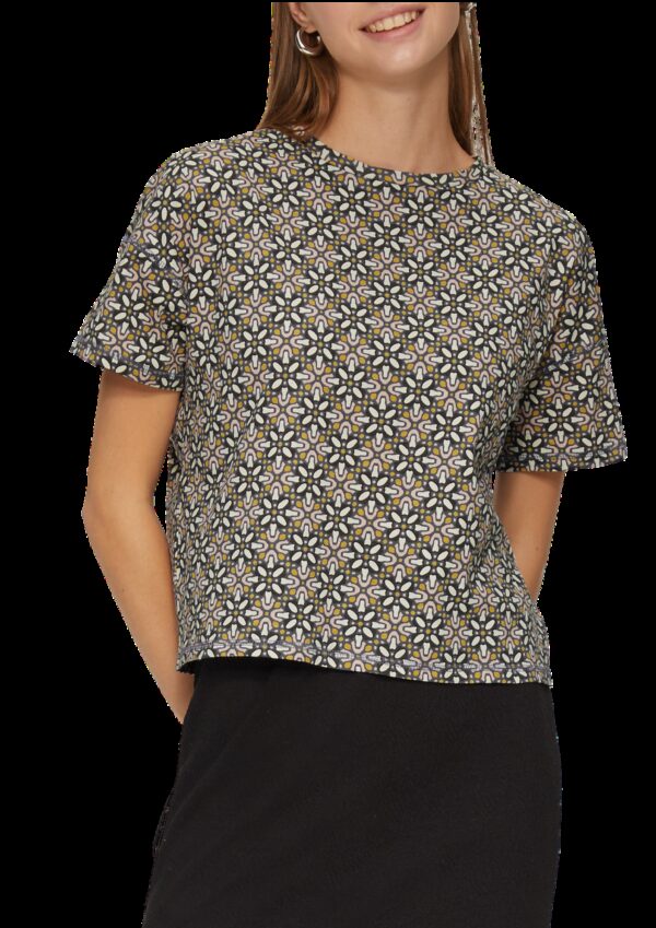 Verkürztes T-Shirt mit All-over-Print