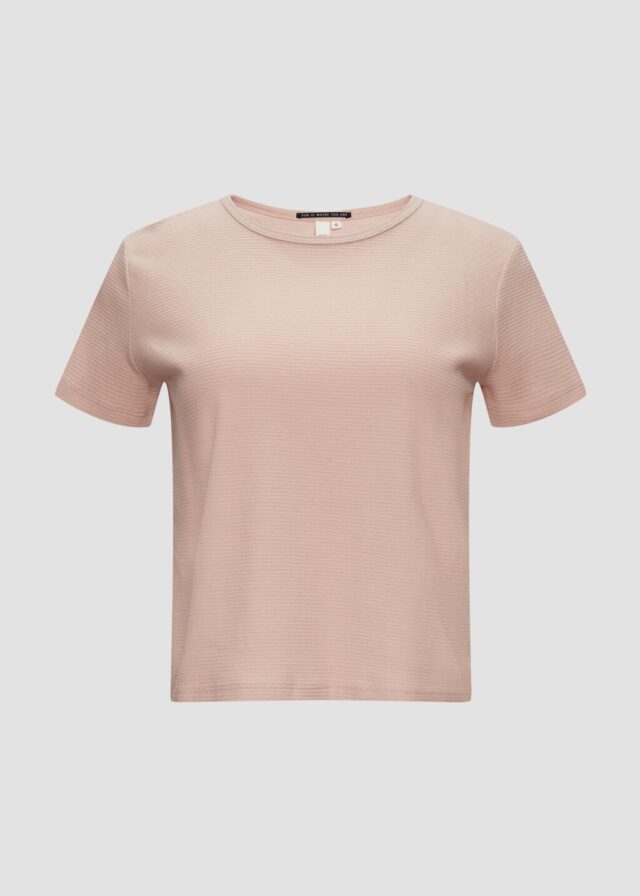 Verkürztes T-Shirt mit Piquéstruktur