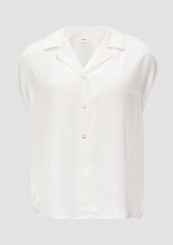 Satinbluse im Relaxed Fit mit Perlmuttknöpfen