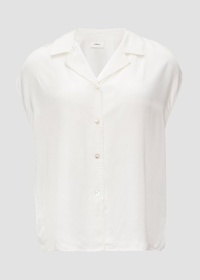 Satinbluse im Relaxed Fit mit Perlmuttknöpfen