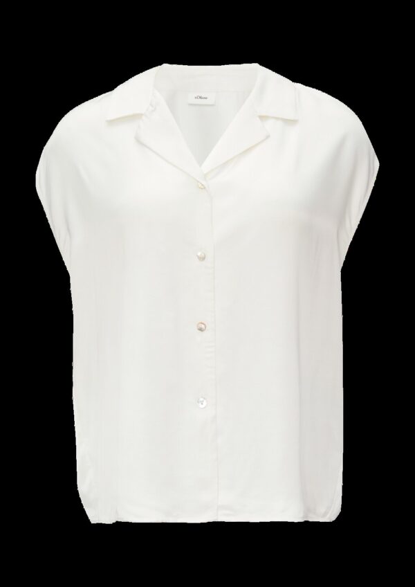 Satinbluse im Relaxed Fit mit Perlmuttknöpfen