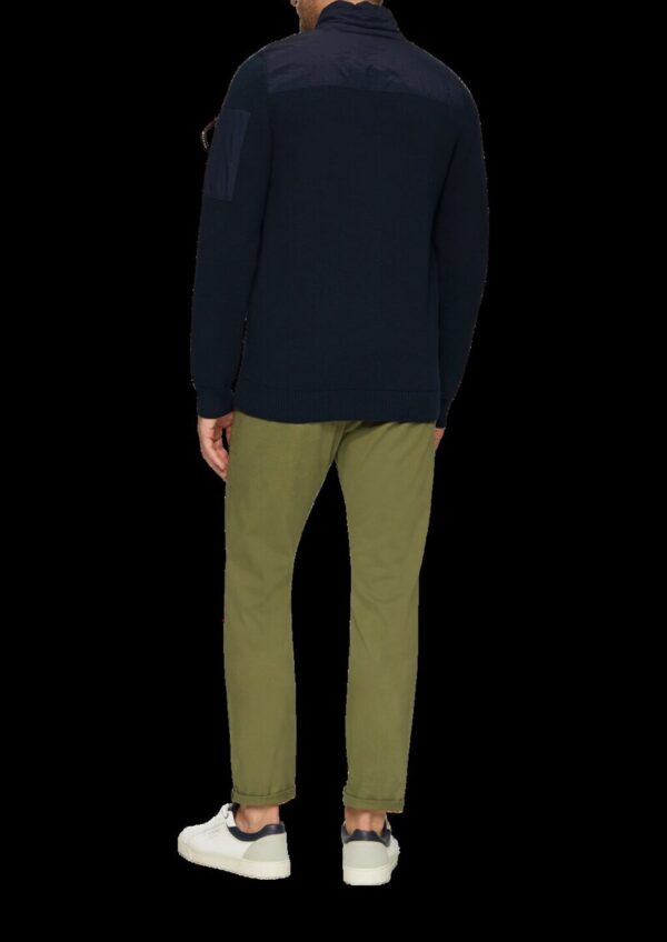 Strickjacke im Fabricmix mit Stehkragen