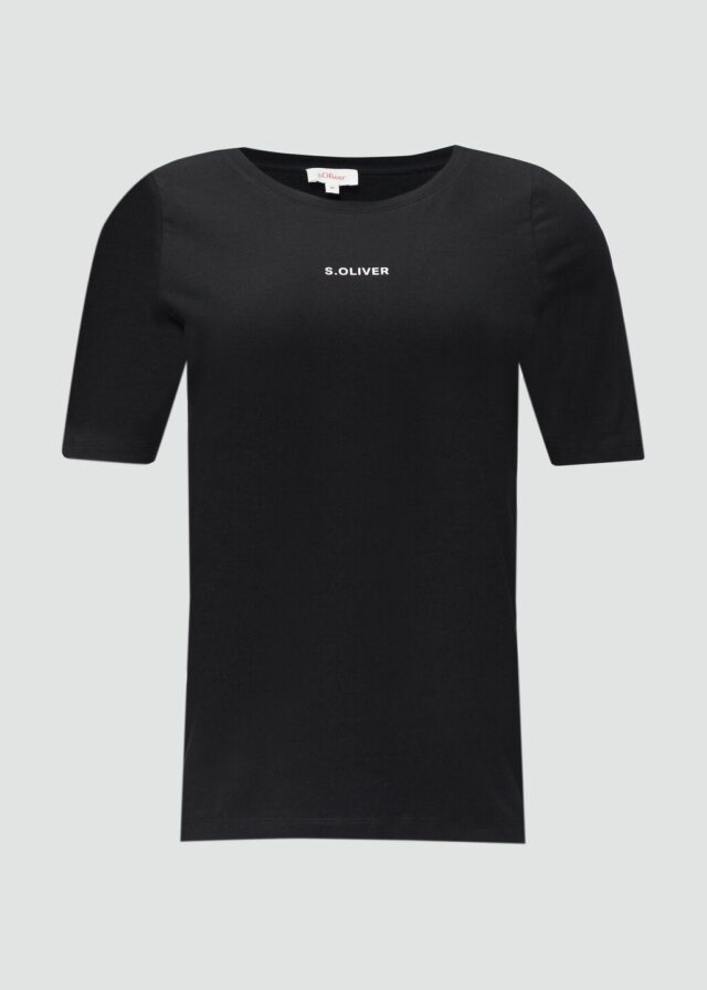 Elastisches T-Shirt mit Logo-Print