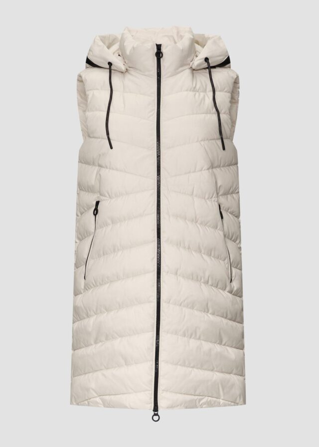 Leichte Steppweste mit Logo-Kapuze