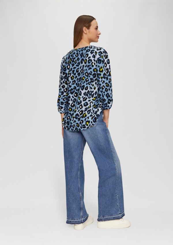 All-over-Print-Bluse aus Viskose mit Raffungen