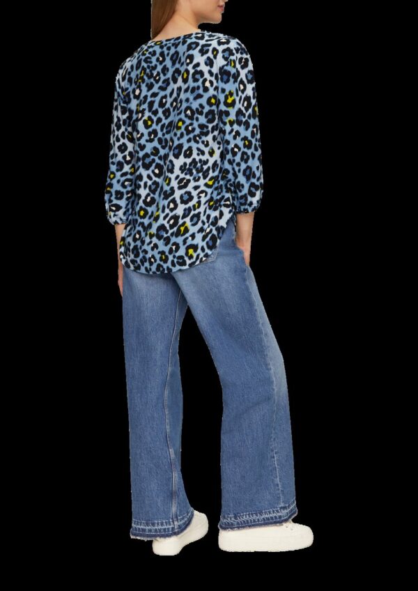 All-over-Print-Bluse aus Viskose mit Raffungen