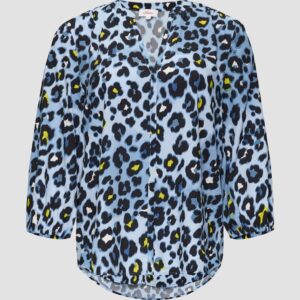 All-over-Print-Bluse aus Viskose mit Raffungen
