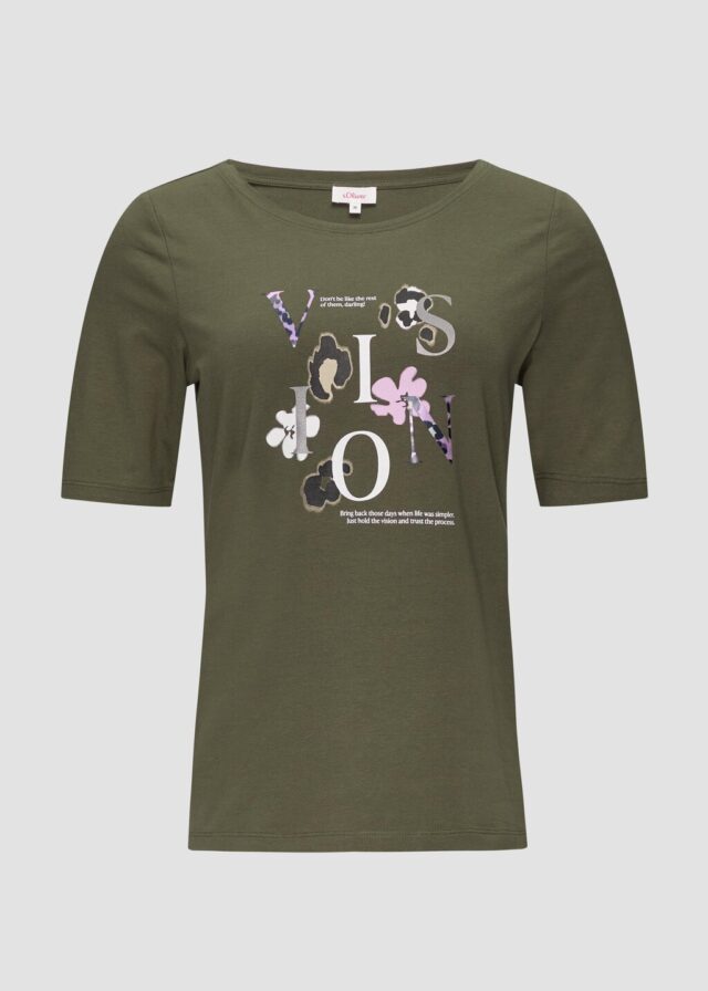 Elastisches T-Shirt mit Frontprint