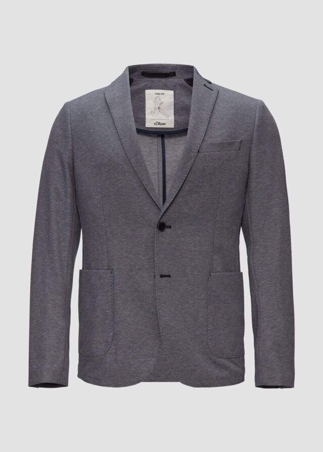 s.O JOGG: Anzugsakko aus Piqué-Jersey in zweifarbiger Optik