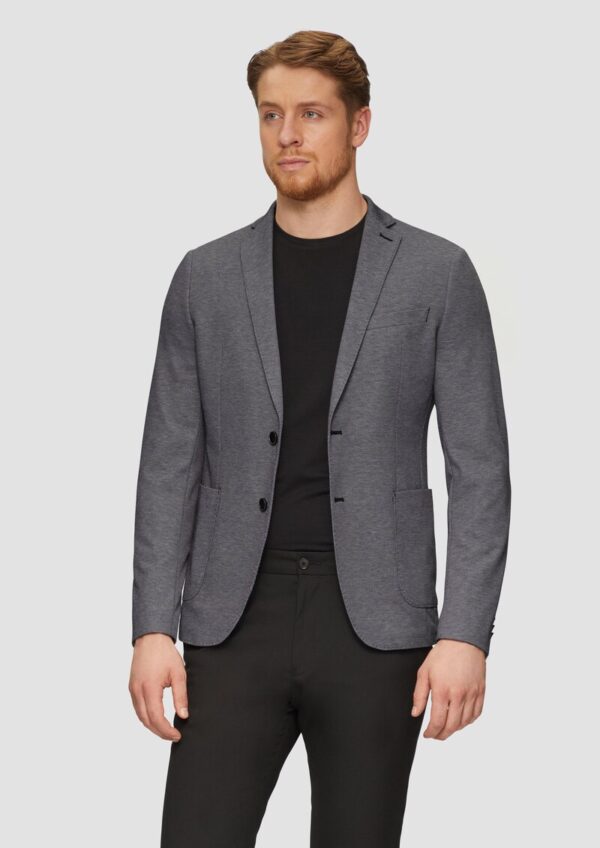 s.O JOGG: Anzugsakko aus Piqué-Jersey in zweifarbiger Optik