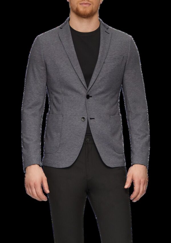 s.O JOGG: Anzugsakko aus Piqué-Jersey in zweifarbiger Optik