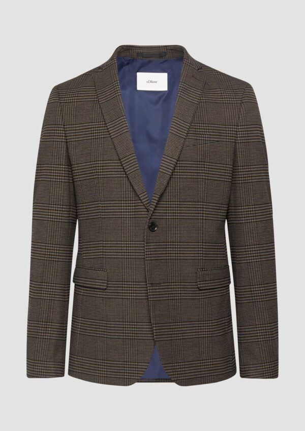 s.O PURE: Softes Sakko mit Karomuster