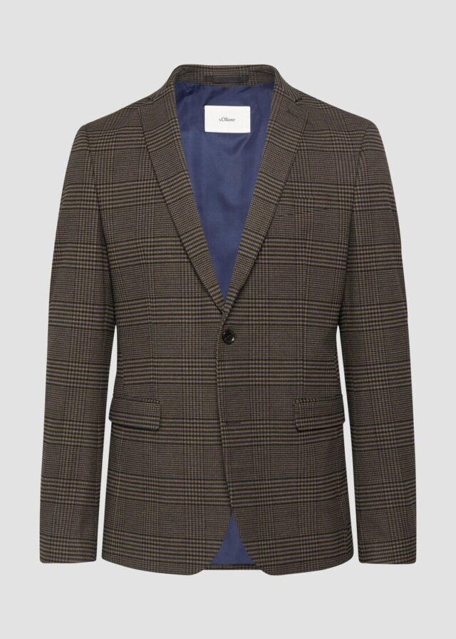 s.O PURE: Softes Sakko mit Karomuster