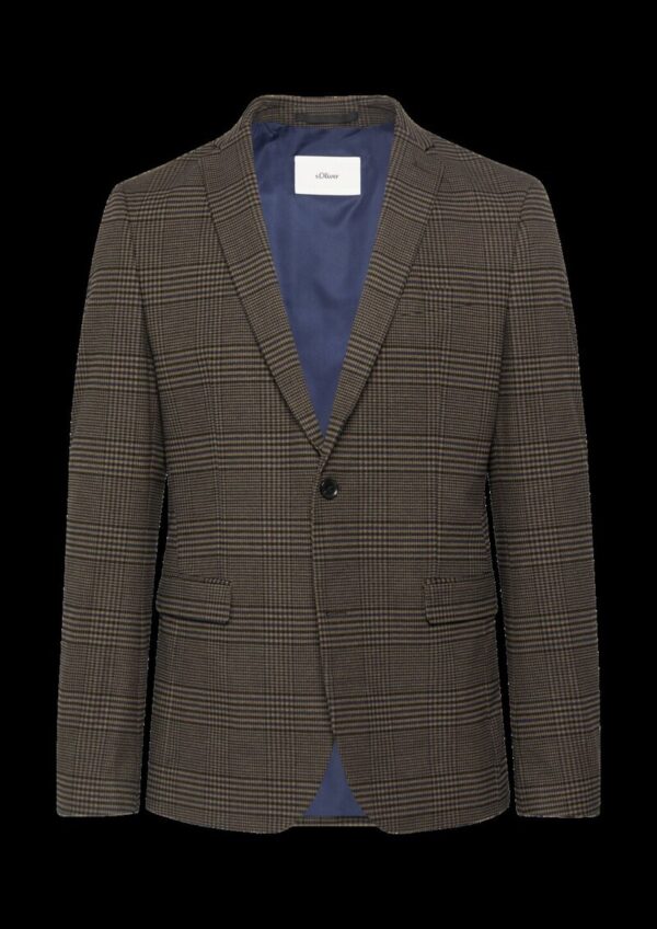 s.O PURE: Softes Sakko mit Karomuster