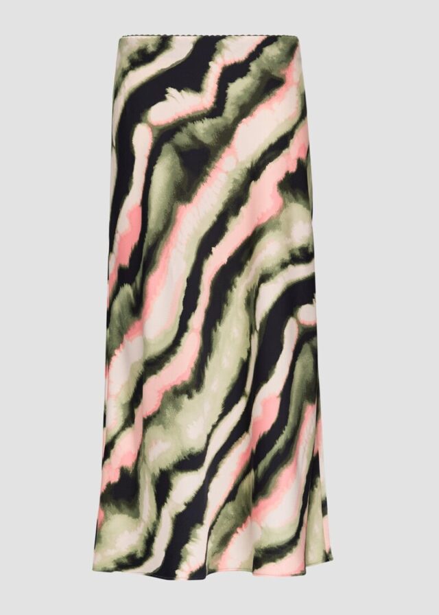 Satin-Rock mit elastischem Bund und All-over-Print