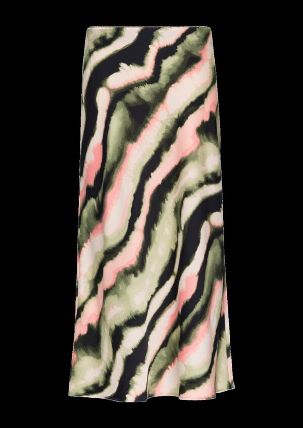 Satin-Rock mit elastischem Bund und All-over-Print