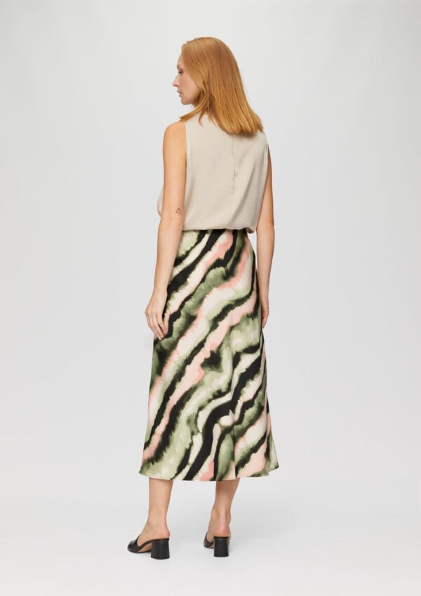 Satin-Rock mit elastischem Bund und All-over-Print