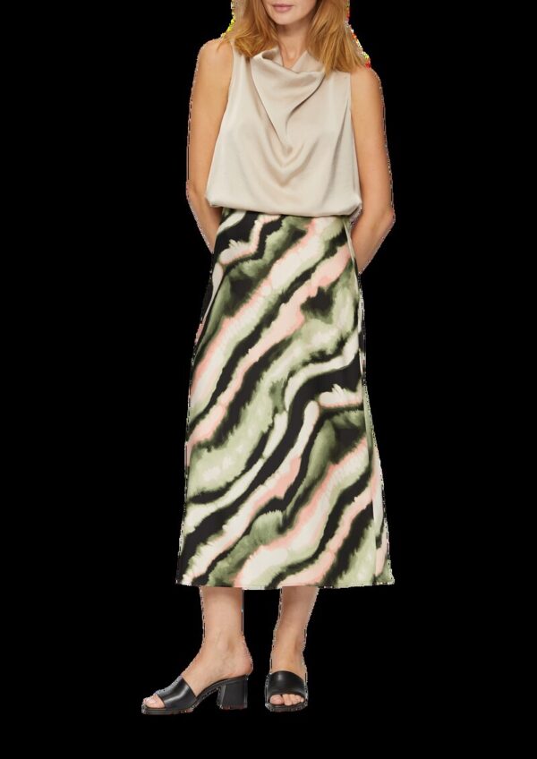 Satin-Rock mit elastischem Bund und All-over-Print