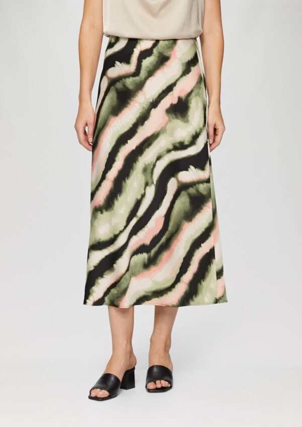 Satin-Rock mit elastischem Bund und All-over-Print