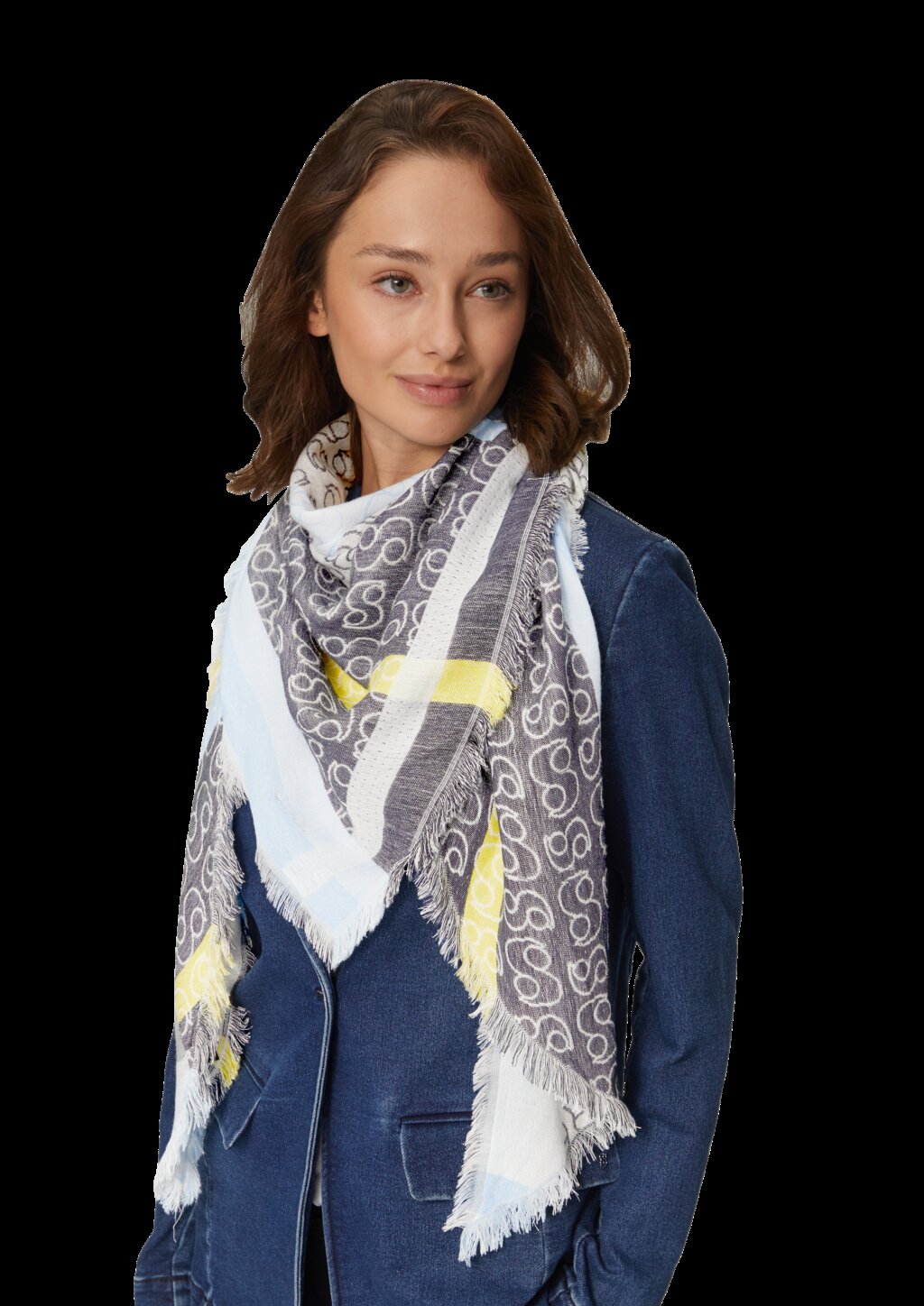 Gemusterter Schal aus Viskosemix