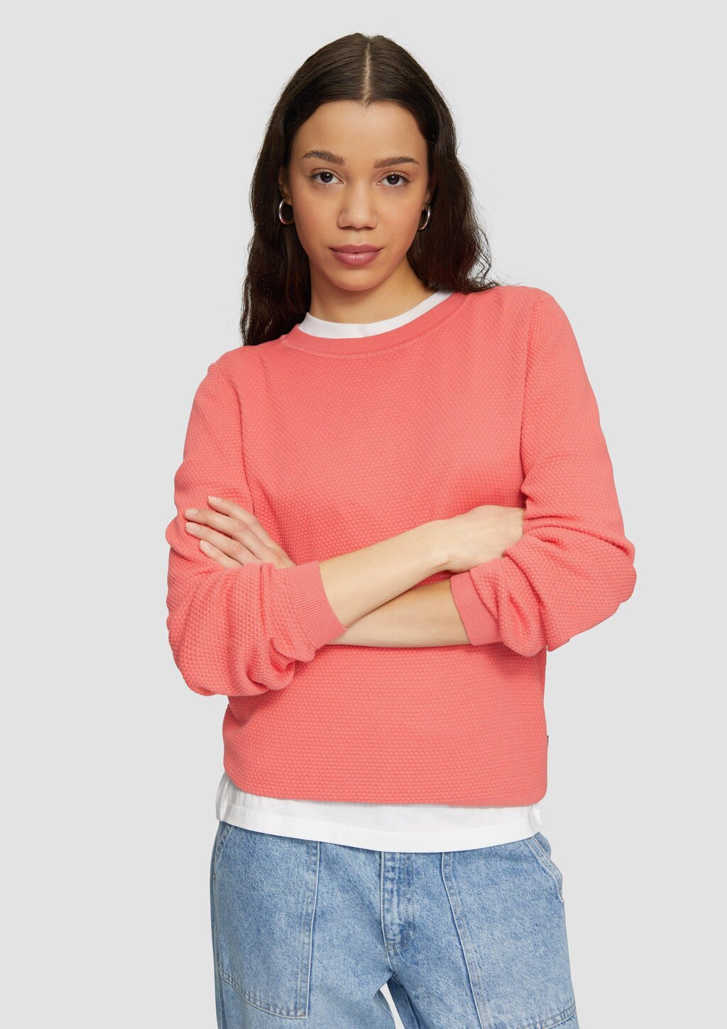 Strickpullover mit Struktur aus Viskosemix